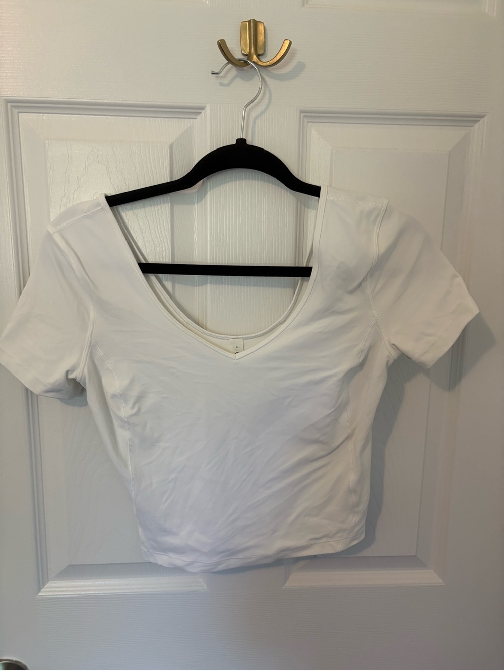 lululemon athletica White V-Neck Crop Top